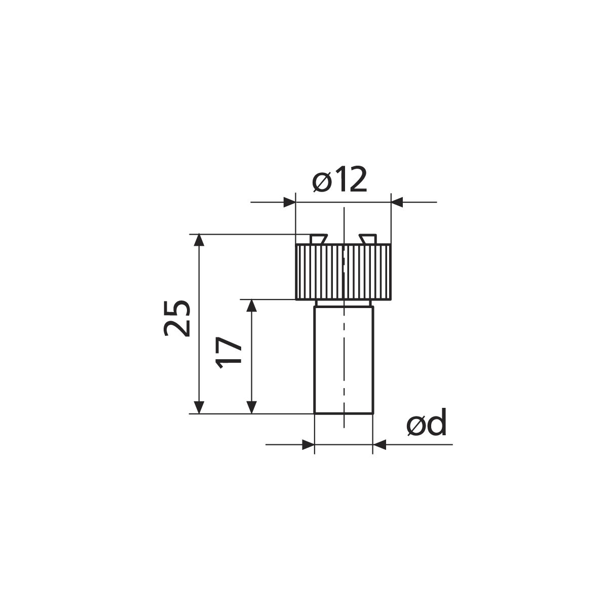 Einspannschaft für Fühlerhebelmessgerät ø 8 mm h6