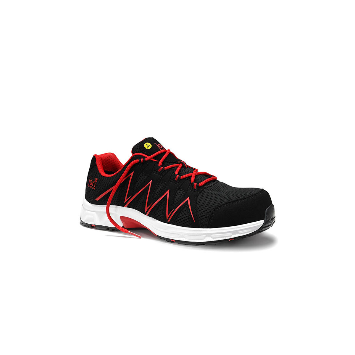 Sicherheitshalbschuh jo_SPEEDY schwarz-rot Low ESD S1PS, Größe 48