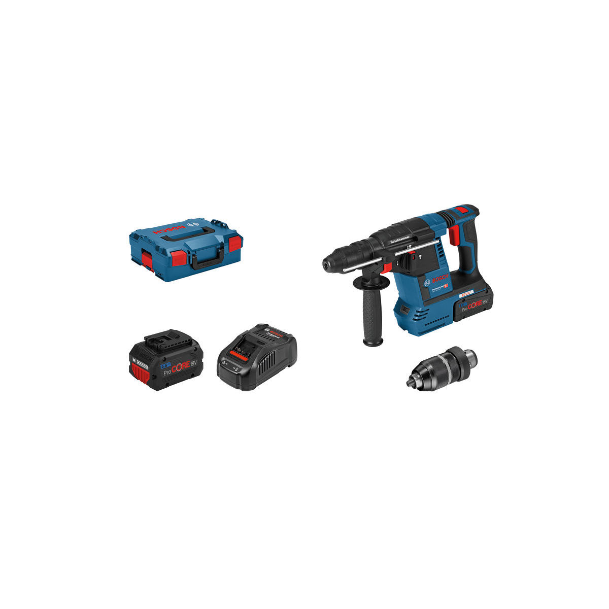 Akku-Bohrhammer mit SDS plus GBH 18V-26F,L-BOXX 136, 2 x ProCORE18V 5.5Ah