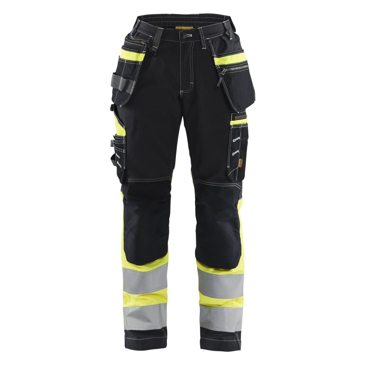 Damen High Vis Arbeitshose mit Stretch Schwarz/Gelb C36, schwarz / gelb